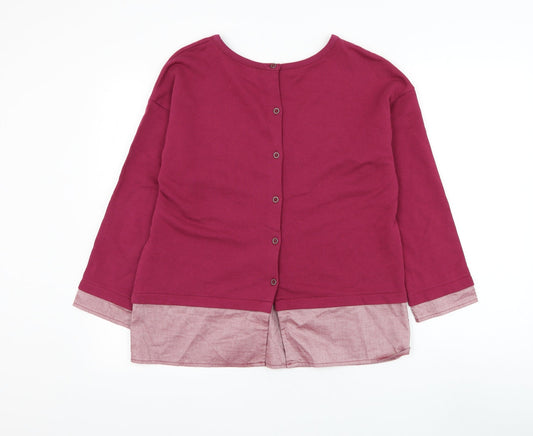 United Colors of Benetton Womens Purple Cotton Pullover Sweatshirt Size S Pullover