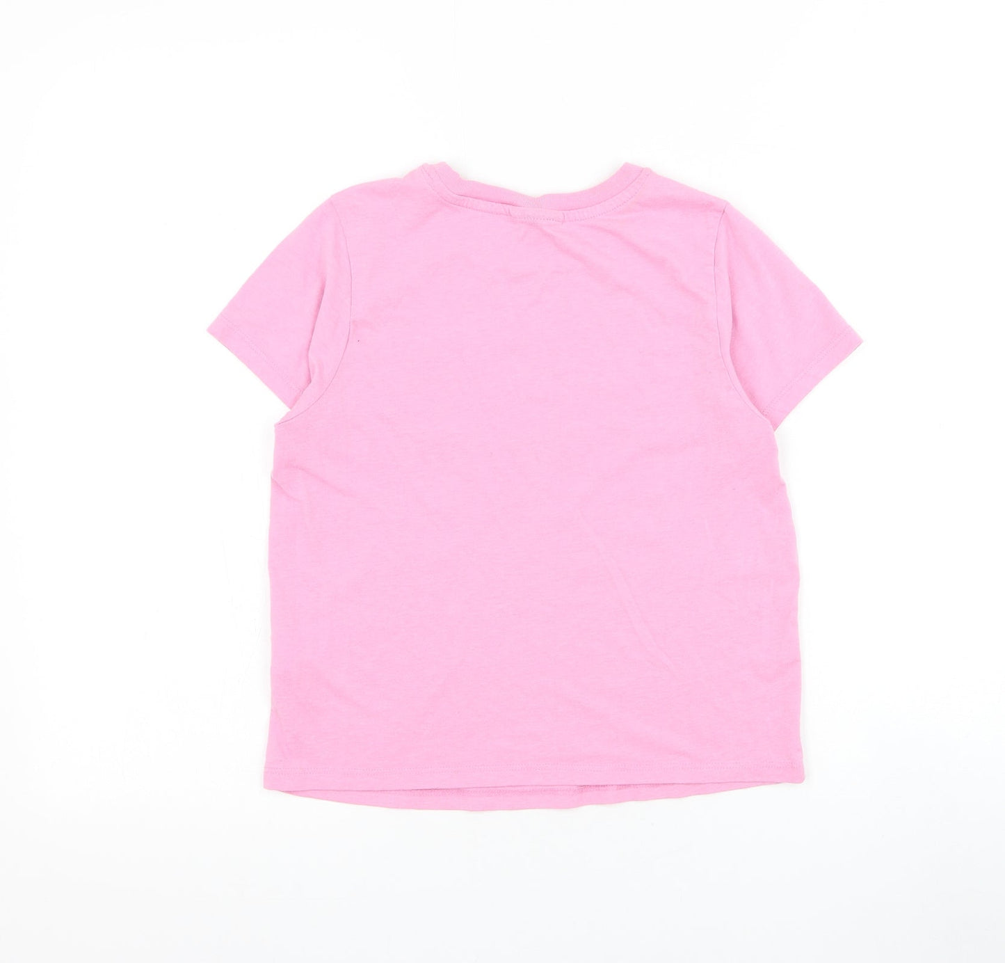 Topshop Womens Pink Cotton Basic T-Shirt Size 8 Round Neck - USA 1998