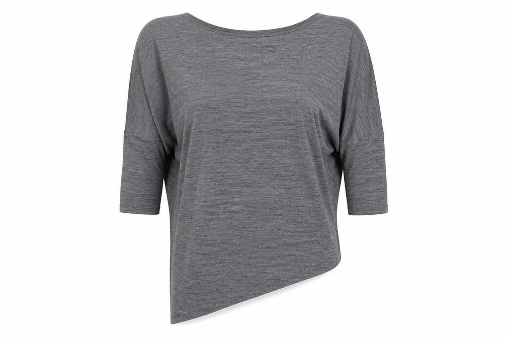 Blue Vanilla Womens Grey Round Neck Polyester Pullover Jumper Size L - Asymmetrical