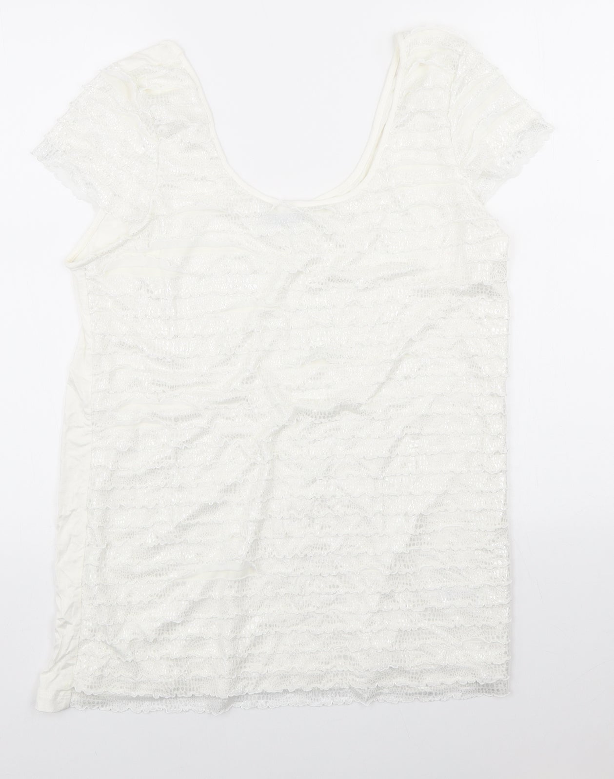 Moda Womens Ivory Viscose Basic Tank Size 16 Scoop Neck