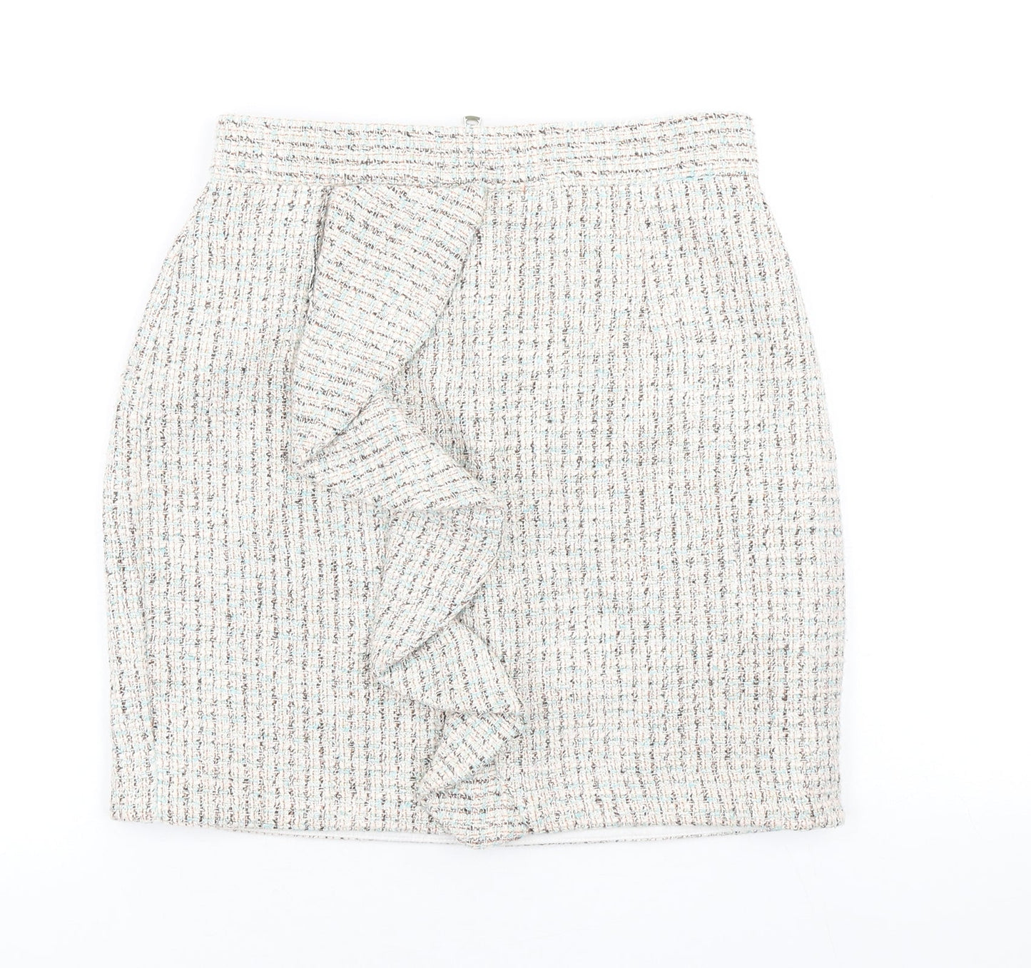 Topshop Womens Multicoloured Cotton Mini Skirt Size 8 Zip
