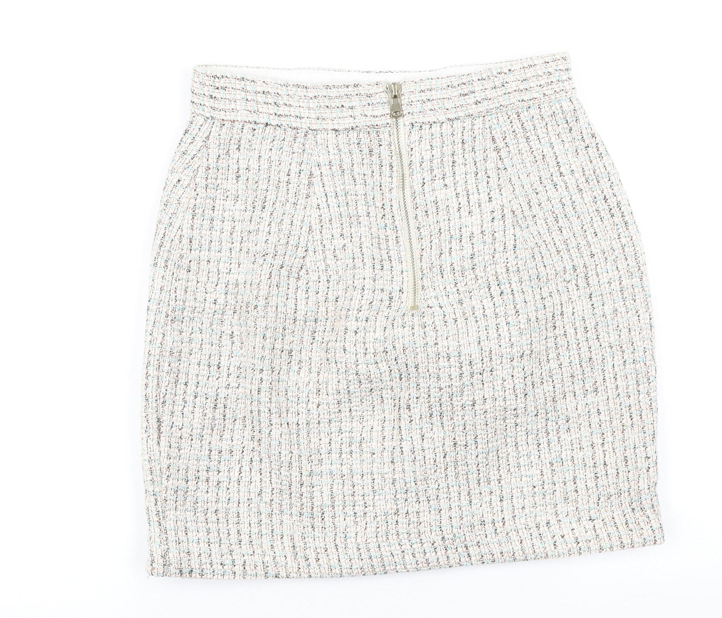 Topshop Womens Multicoloured Cotton Mini Skirt Size 8 Zip