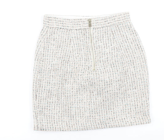 Topshop Womens Multicoloured Cotton Mini Skirt Size 8 Zip