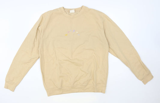 H&L Womens Beige Cotton Pullover Sweatshirt Size L Pullover - Harper