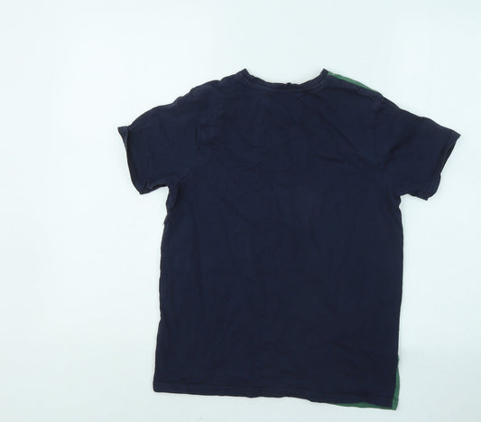 George Boys Multicoloured Colourblock Cotton Basic T-Shirt Size 11-12 Years Round Neck