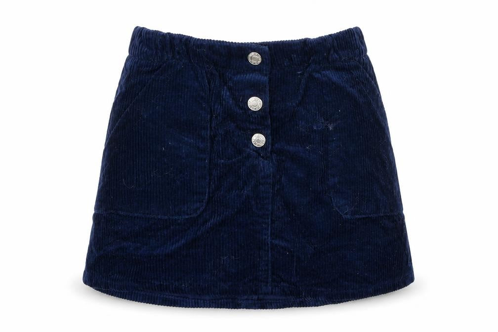 Denim & Co. Girls Blue Cotton A-Line Skirt Size 5-6 Years Regular Snap