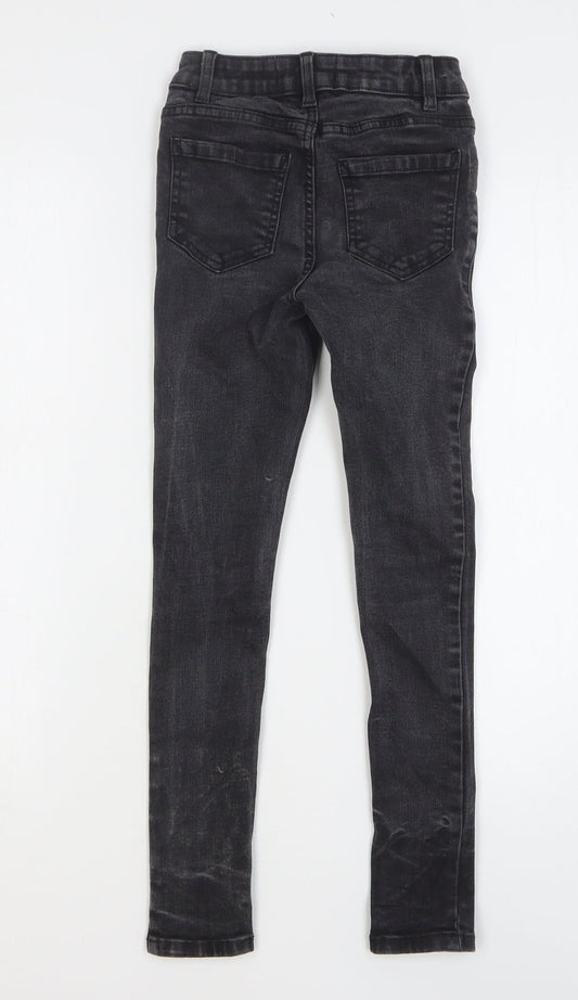New Look Girls Black Cotton Skinny Jeans Size 9 Years Regular Button