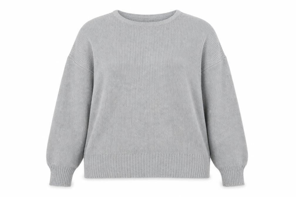 Marks and Spencer Womens Silver Round Neck Acrylic Pullover Jumper Size 16