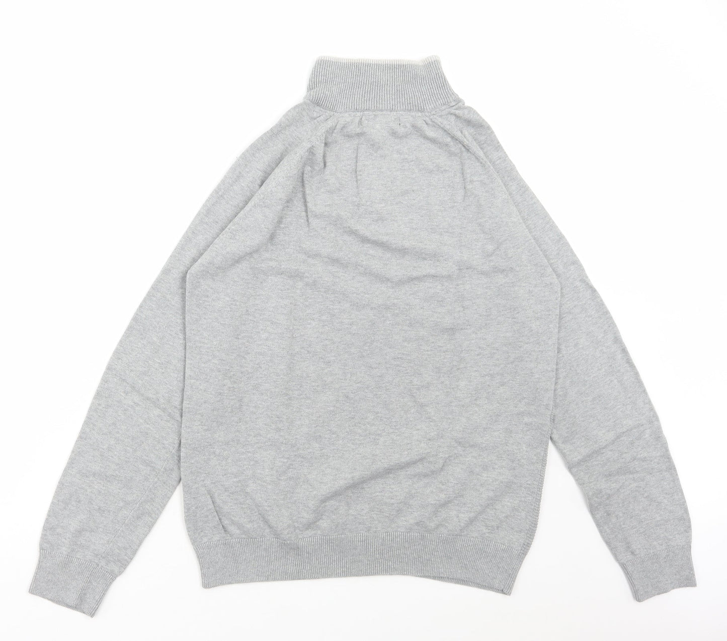 Broken Standards Mens Grey High Neck Cotton Pullover Jumper Size M