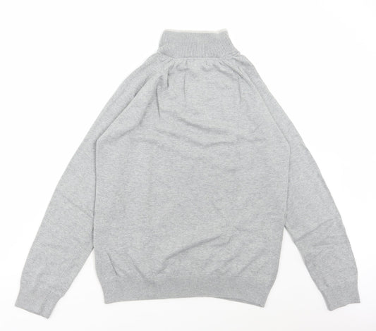 Broken Standards Mens Grey High Neck Cotton Pullover Jumper Size M