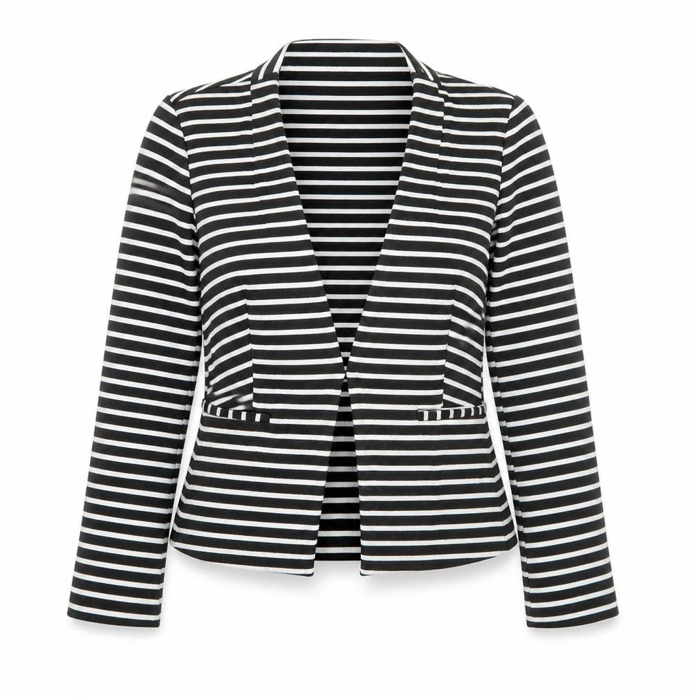 Marks & Spencer Womens Black Striped Jacket Blazer Size 8