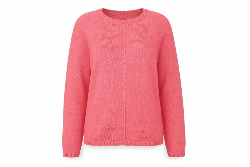 Marks and Spencer Womens Pink Round Neck Cotton Pullover Jumper Size 8