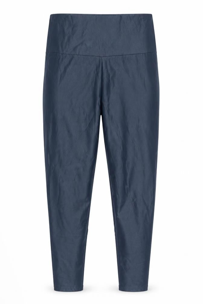 Preworn Womens Blue Polyurethane Jogger Leggings Size L L30 in