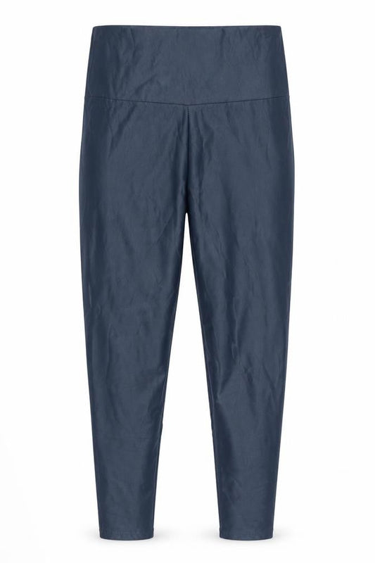 Preworn Womens Blue Polyurethane Jogger Leggings Size L L30 in