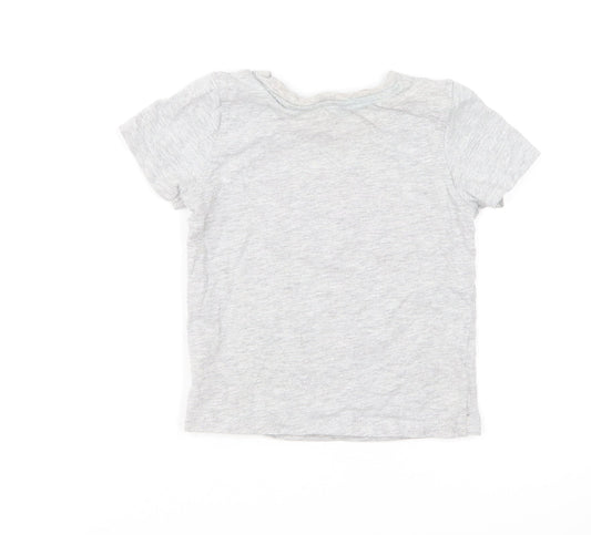 Primark Boys Grey Cotton Basic T-Shirt Size 2-3 Years Round Neck Pullover - Awesome