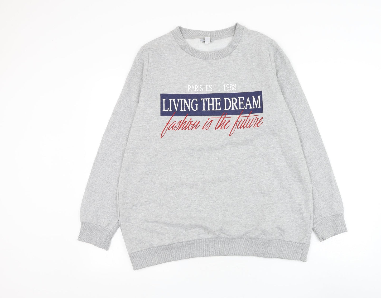 Pep&co Womens Grey Cotton Pullover Sweatshirt Size 12 Pullover - Living The Dream