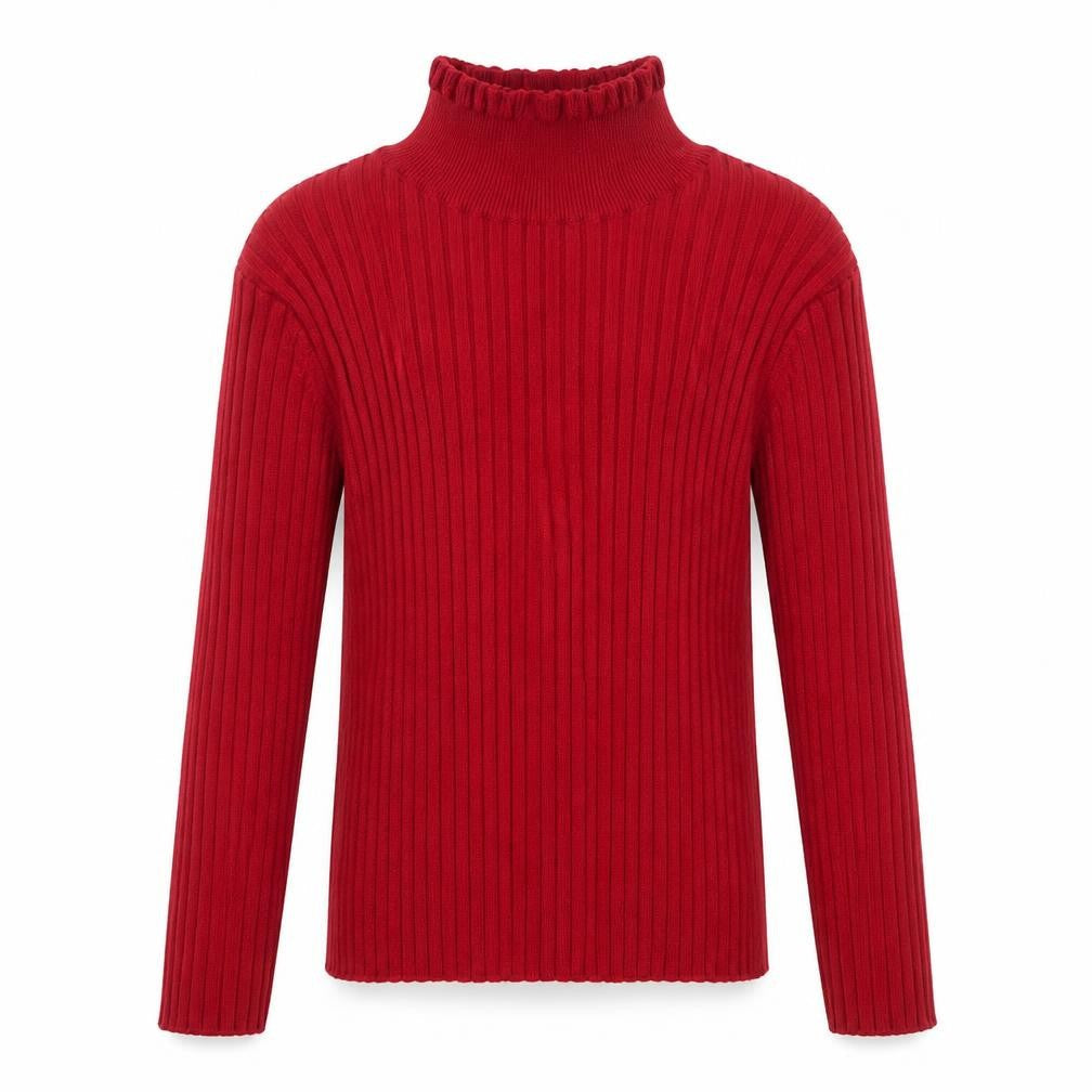 Dunnes Girls Red Polyester Basic Casual Size 8 Years High Neck Pullover