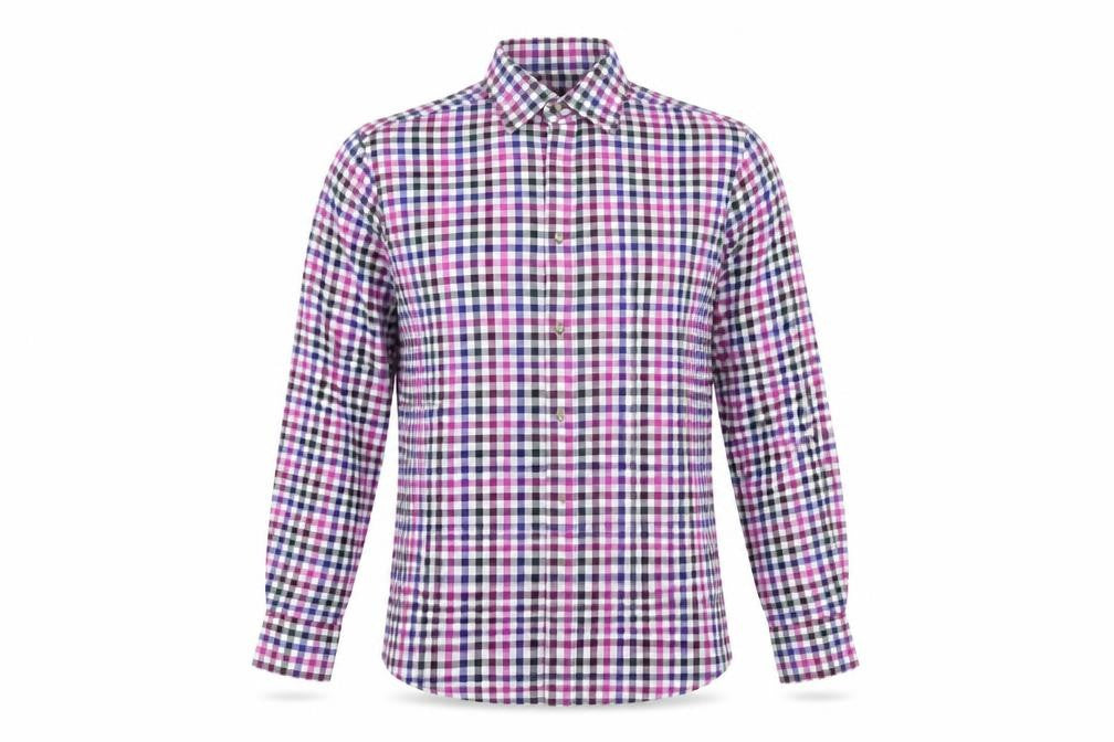 Marks and Spencer Mens Multicoloured Check Cotton Button-Up Size 14.5 Collared Button