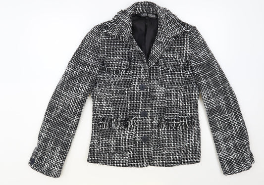 Sara Hogan Womens Black Jacket Blazer Size M Button