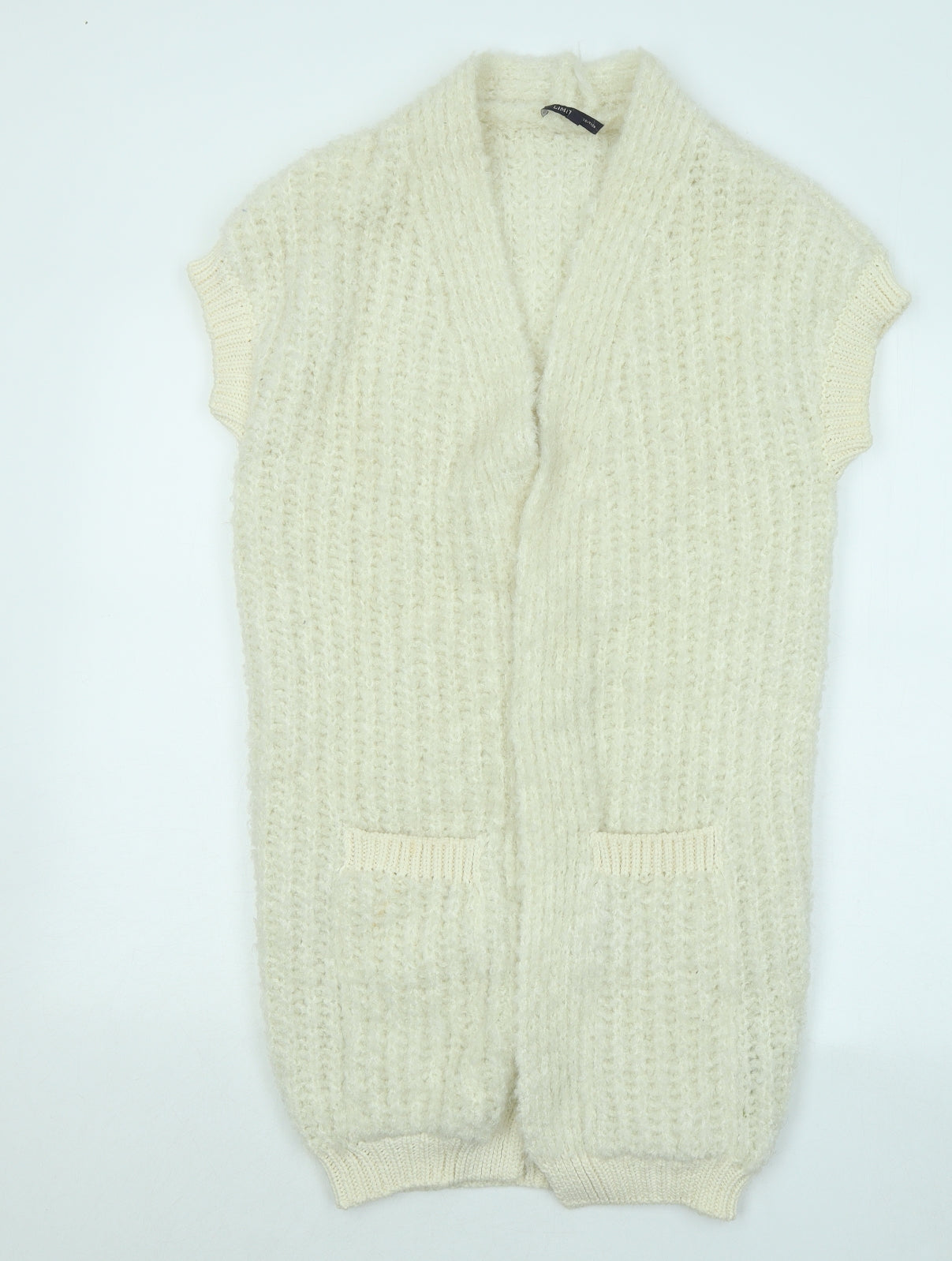 Marks and Spencer Womens Ivory V-Neck Acrylic Cardigan Jumper Size S