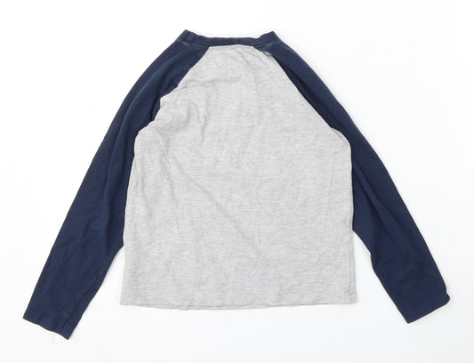 Dunnes Stores Boys Grey Cotton Basic T-Shirt Size 7 Years Round Neck - The One and Only