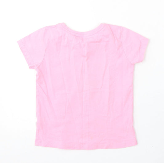 Dunnes Stores Girls Pink Cotton Basic T-Shirt Size 7-8 Years Round Neck - California
