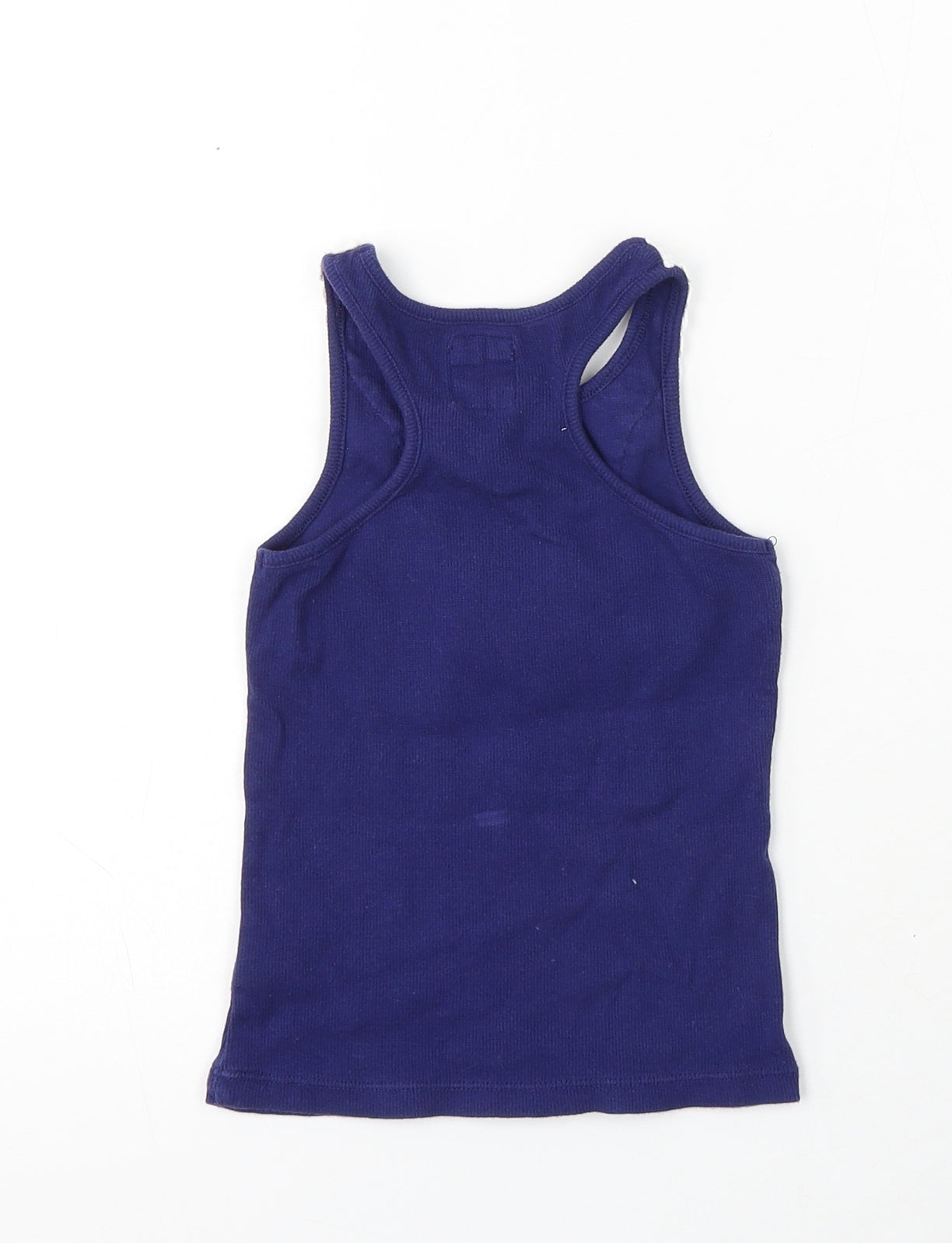 TU Girls Blue Cotton Basic Tank Size 5 Years Round Neck