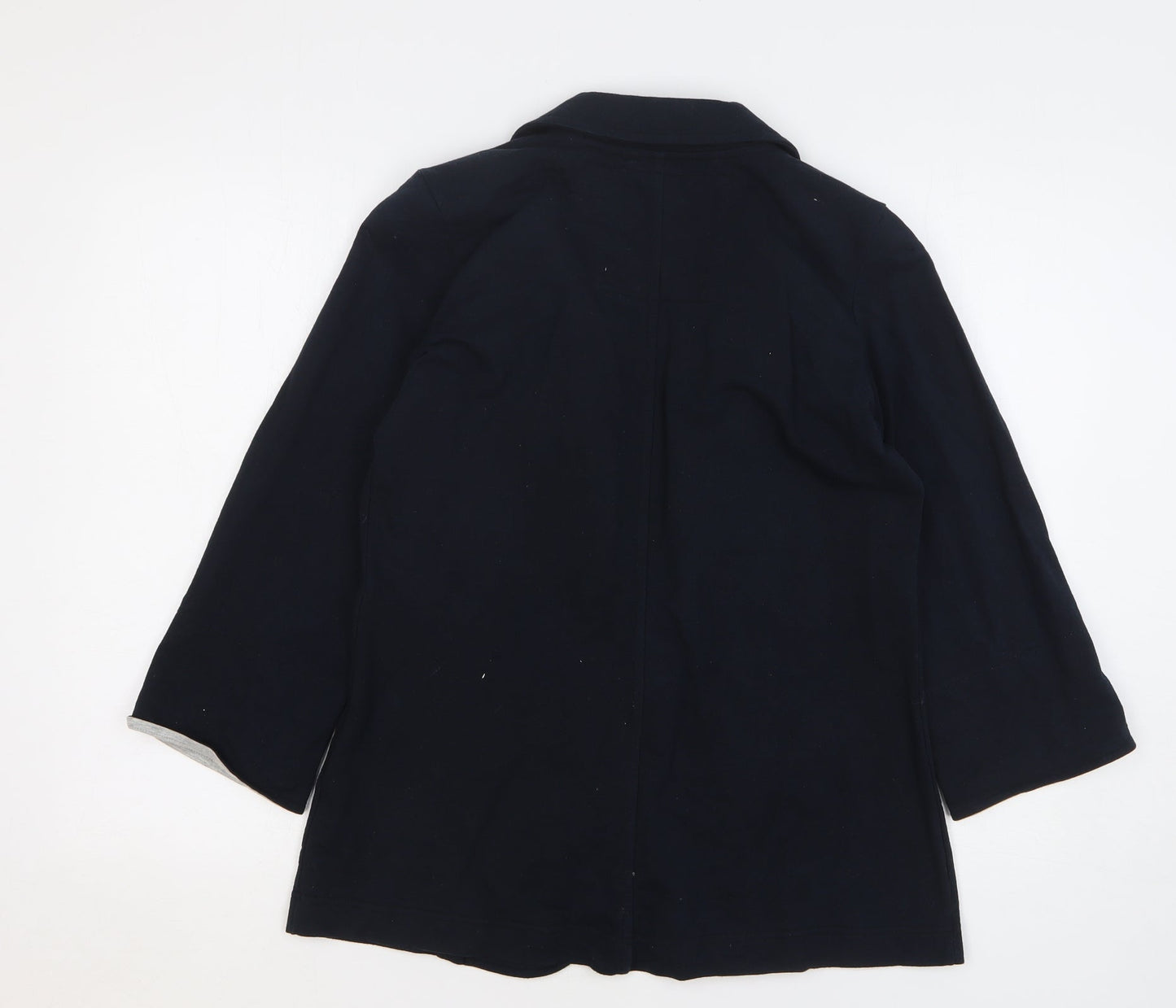Denim & Co. Womens Blue Cotton Jacket Blazer Size 10