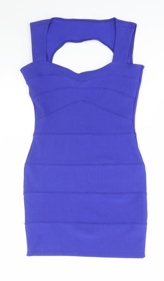 Usco Womens Blue Polyester Bodycon Size 12 Sweetheart Pullover - Estimated Size
