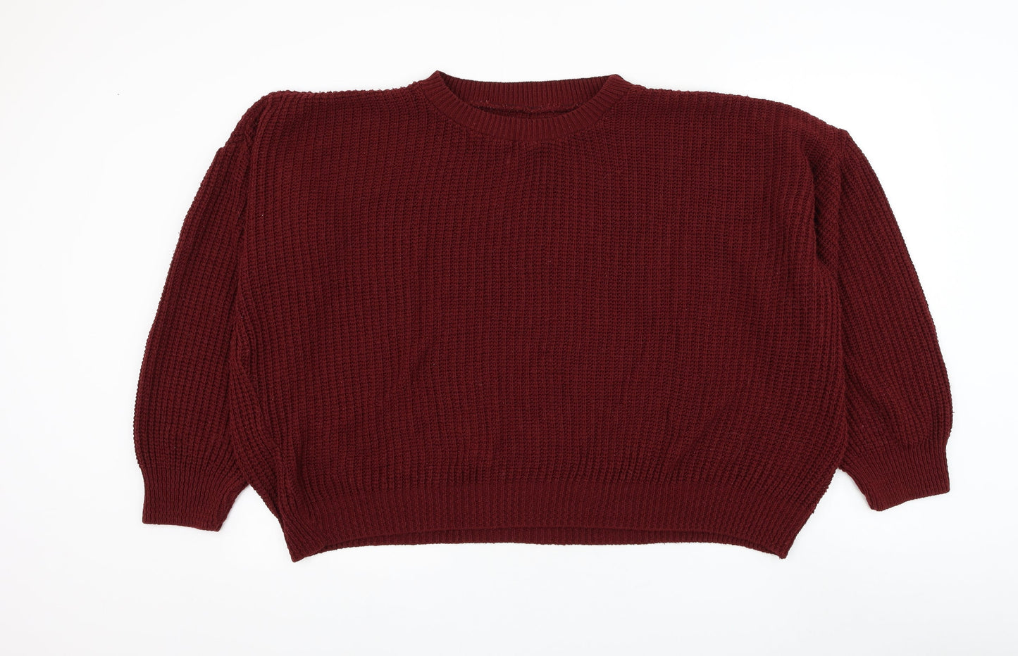 Preworn Womens Red Round Neck Acrylic Pullover Jumper Size L