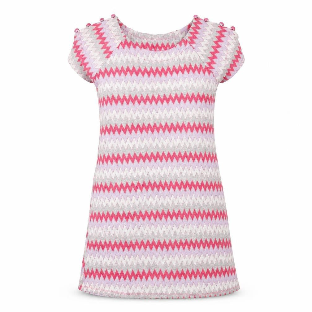 Preworn Womens Pink Chevron Polyester Shift Size M Round Neck Pullover