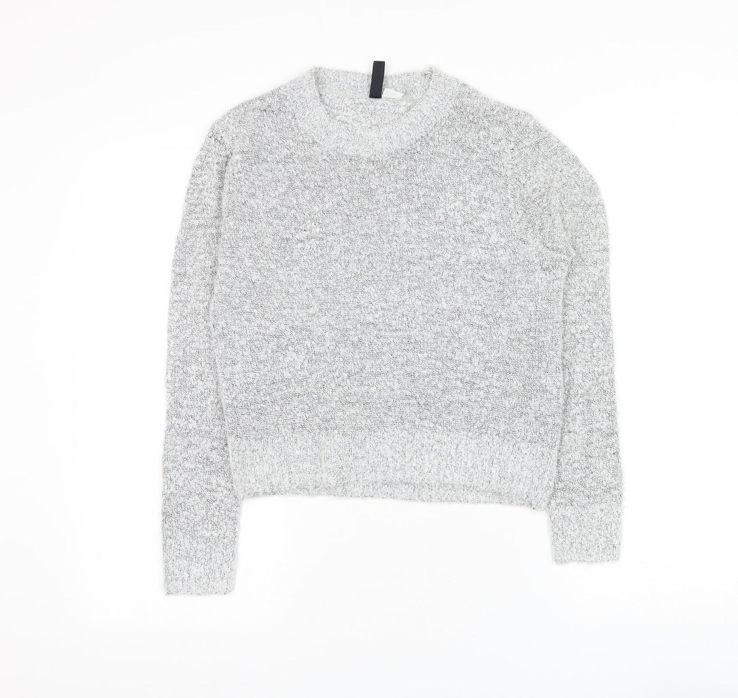 Divided by H&M Womens Grey Round Neck Acrylic Pullover Jumper Size XS