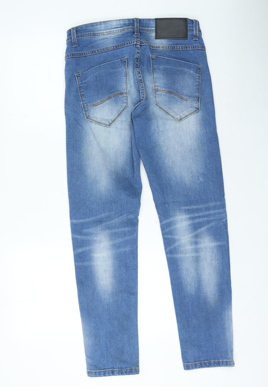 Cross Hatch Womens Blue Cotton Skinny Jeans Size 32 L30 in Regular Zip