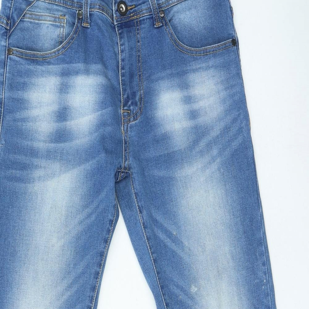 Cross Hatch Womens Blue Cotton Skinny Jeans Size 32 L30 in Regular Zip