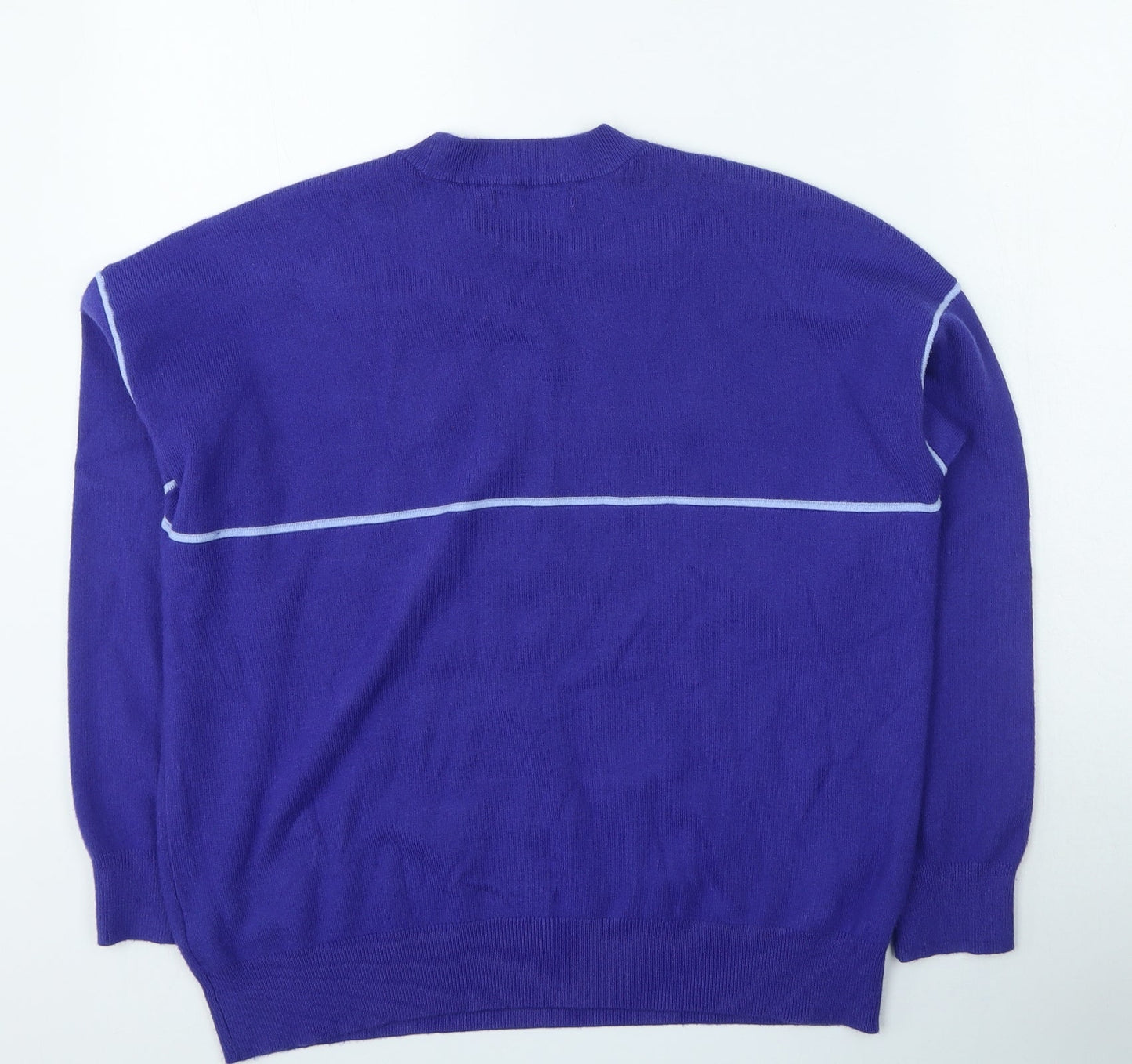 Marks and Spencer Womens Purple Round Neck Viscose Pullover Jumper Size L