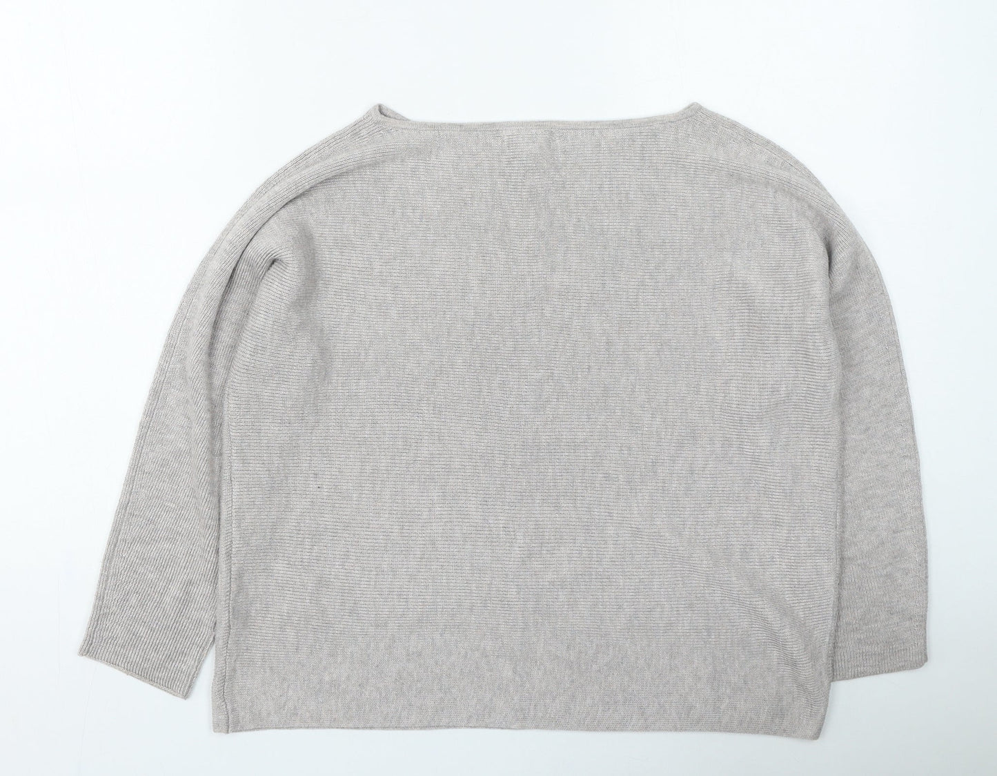 H&M Womens Beige Round Neck Polyester Pullover Jumper Size S