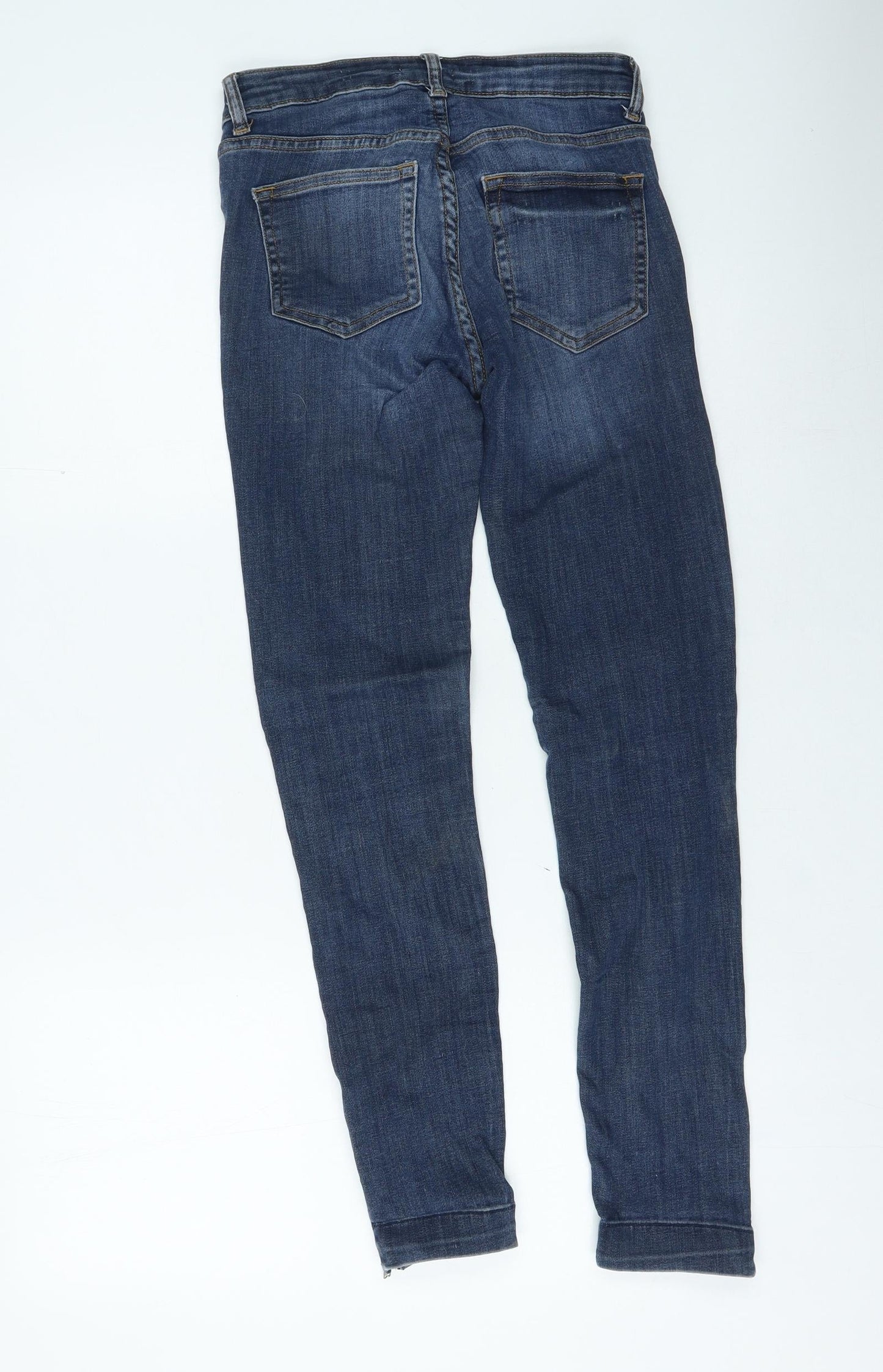 H&M Womens Blue Cotton Skinny Jeans Size 27 in L27.5 in Regular Zip