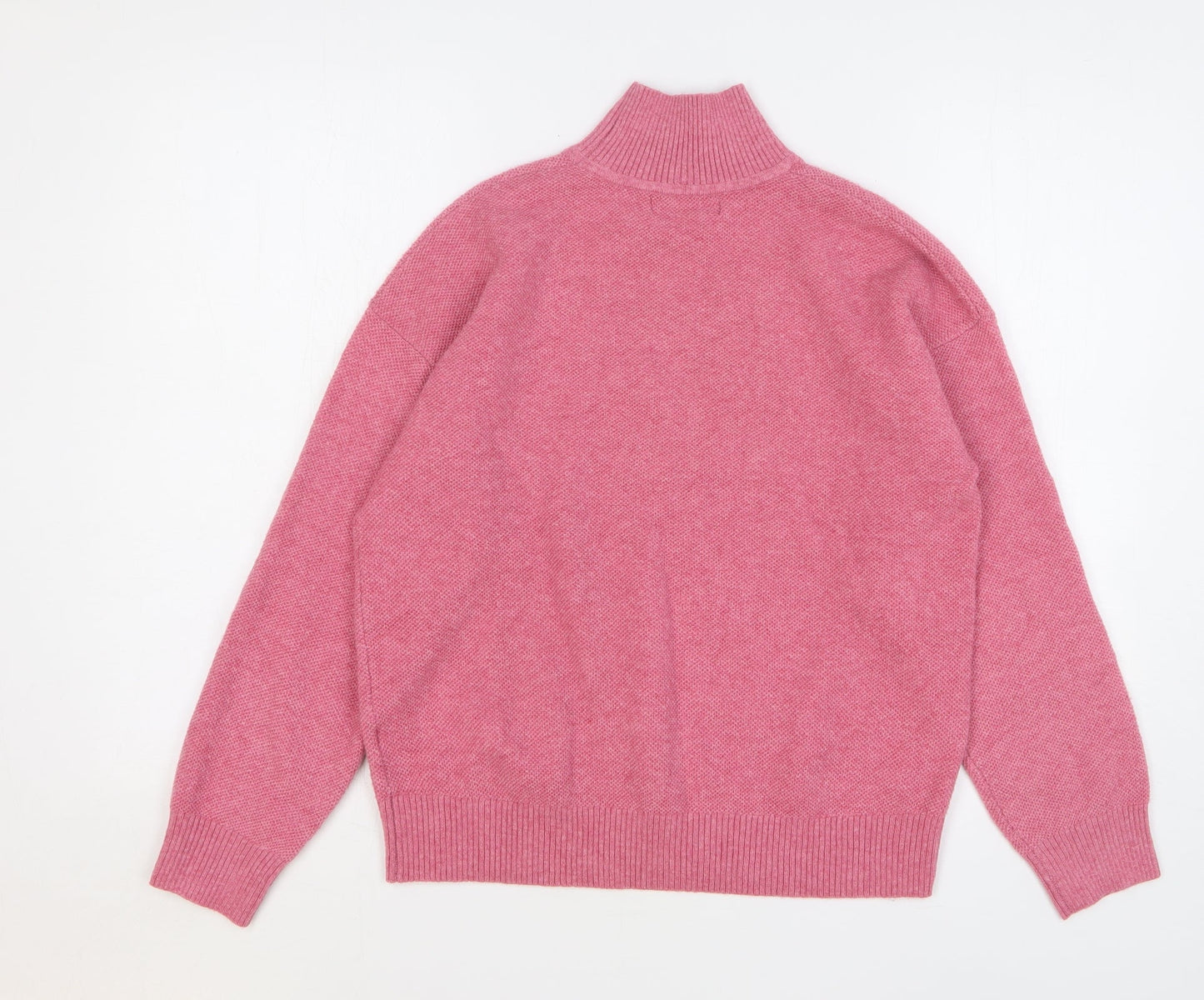 Marks and Spencer Womens Pink High Neck Polyester Pullover Jumper Size S