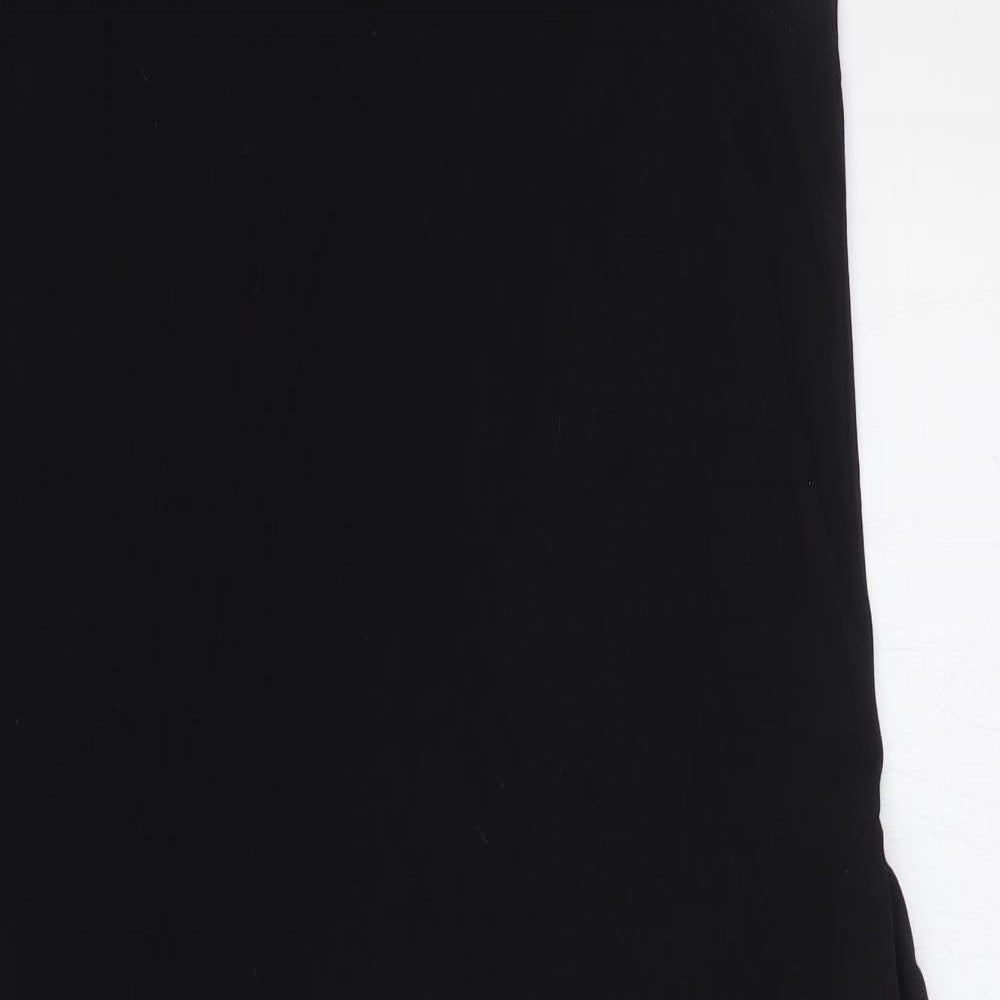 AnyBody Womens Black Cotton Tank Dress Size S V-Neck Pullover