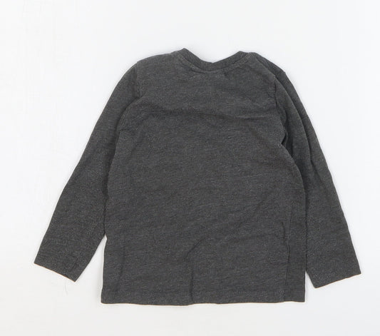 Batman Boys Grey Cotton Basic T-Shirt Size 24 Months Round Neck Snap