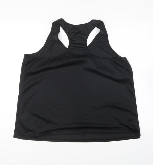 Matalan Womens Black Polyester Basic Tank Size XL Round Neck Pullover