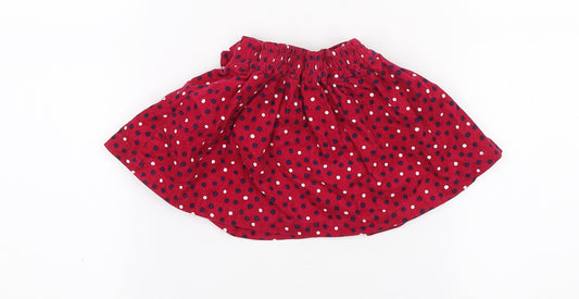 Bentton Bay Girls Pink Polka Dot Cotton Skater Skirt Size 0-3 Months Pull On