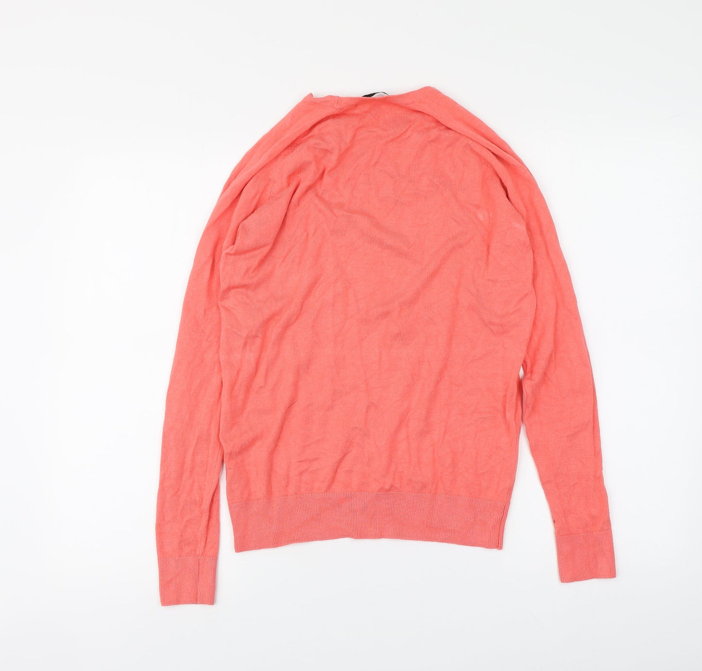 Dunnes Stores Womens Orange Round Neck Viscose Pullover Jumper Size M