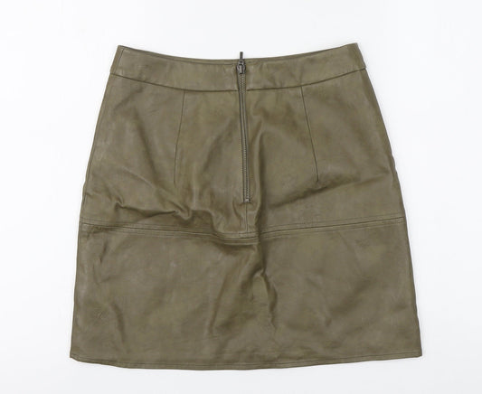 SHEIKE Womens Green Polyester A-Line Skirt Size 8 Zip