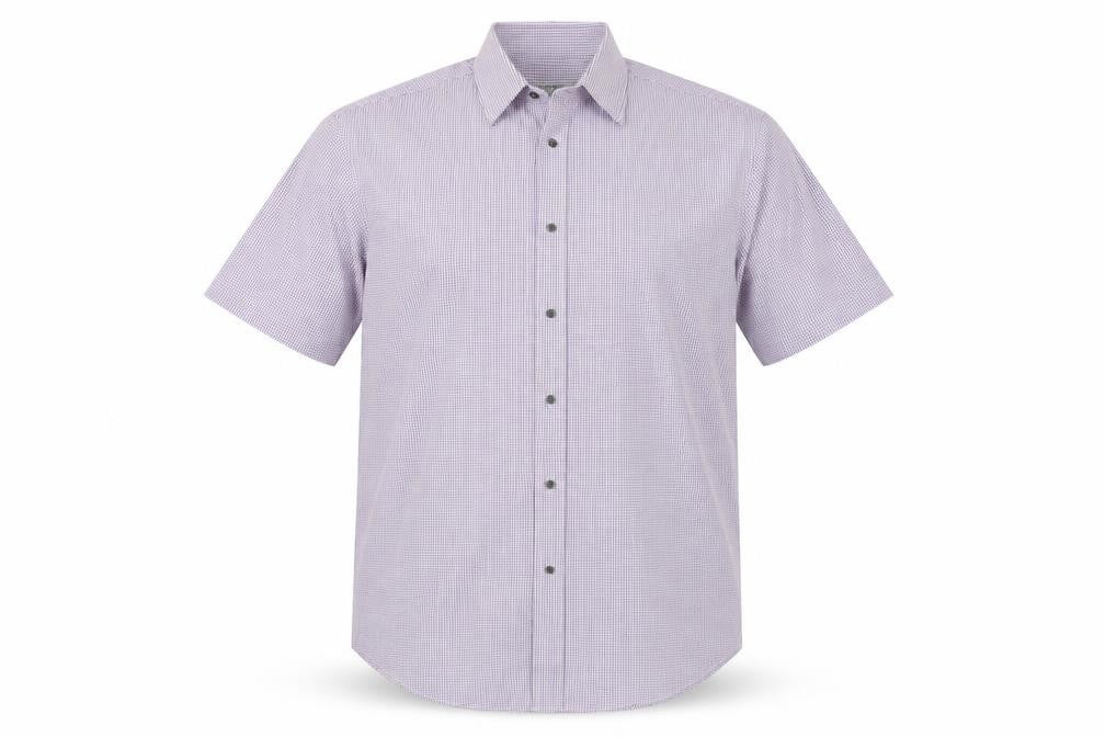 Taylor & Wright Mens Pink Check Polyester Button-Up Size 16 Collared Button