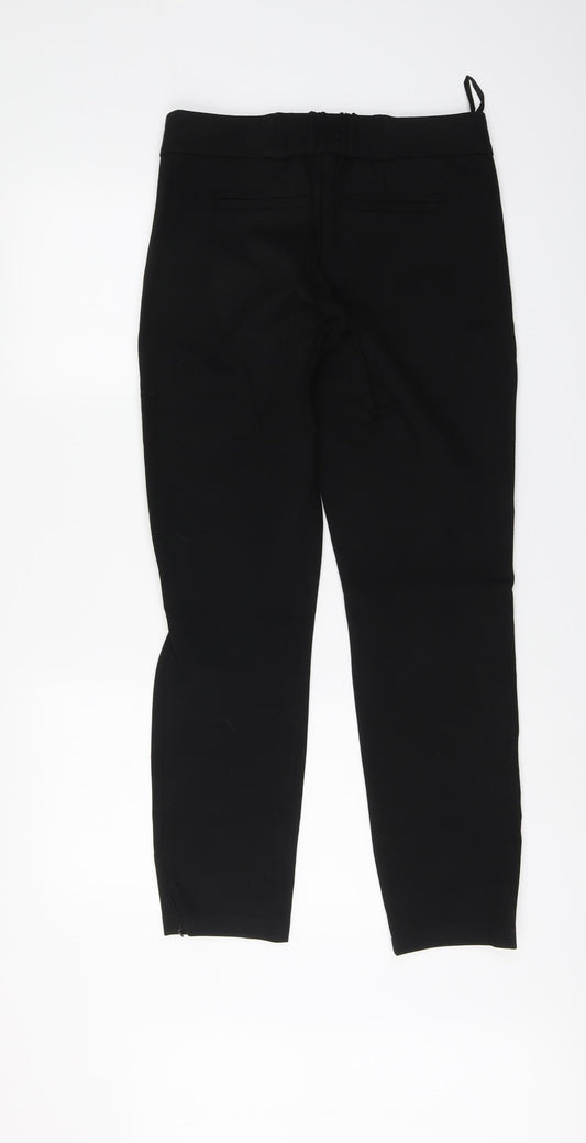 Gallery Womens Black Viscose Chino Trousers Size 10 L28 in Regular Button