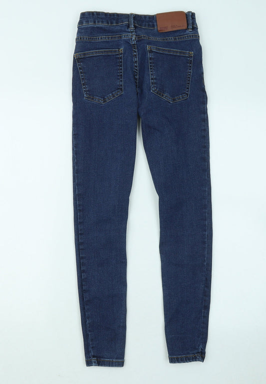 Diverse Womens Blue Cotton Skinny Jeans Size 6 L26 in Regular Zip