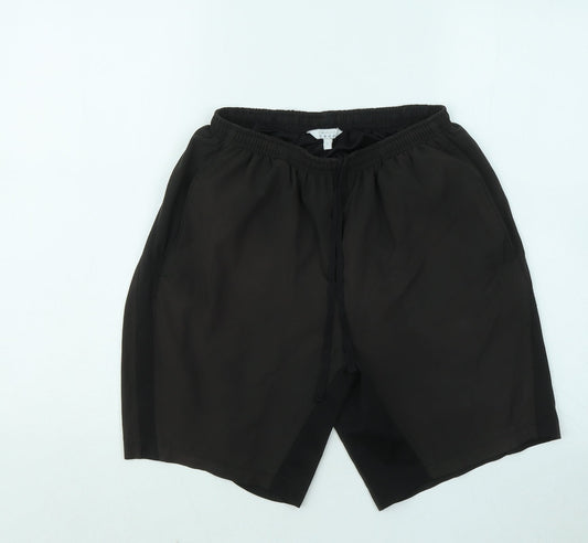 Souluxe Mens Brown Polyester Sweat Shorts Size S Regular Drawstring