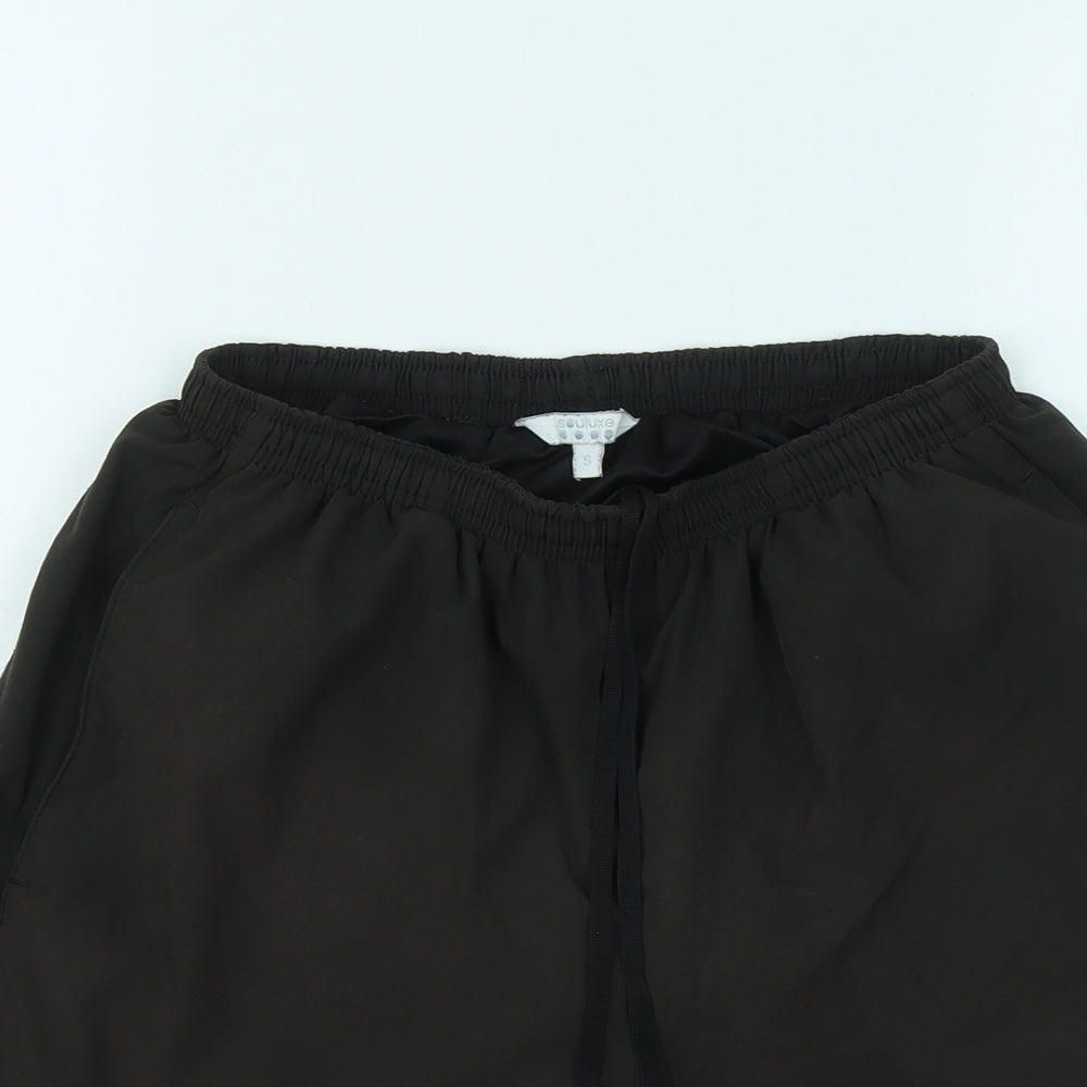 Souluxe Mens Brown Polyester Sweat Shorts Size S Regular Drawstring