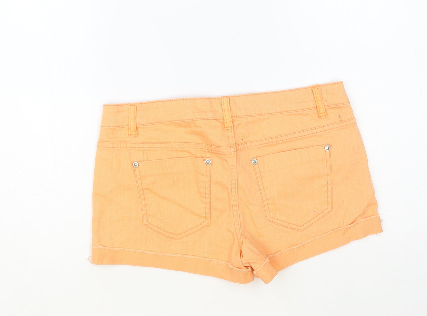 Tinseltown Womens Orange Cotton Hot Pants Shorts Size M L3 in Regular Button